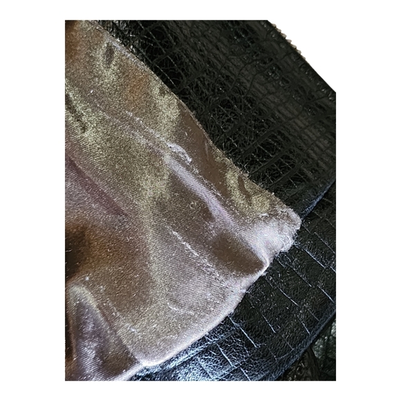 Vintage Saguaro Genuine Leather Croc-Embossed Black Jacket Y2K Style Size XL - Picture 12 of 15